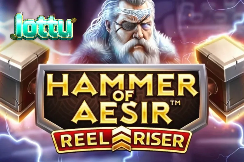 Interface de jogo do slot Hammer of Aesir com tema nórdico